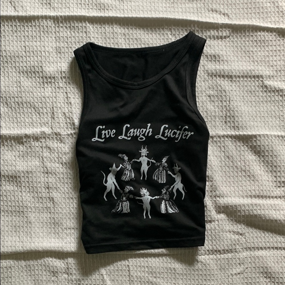 Black Graphic Tank Top